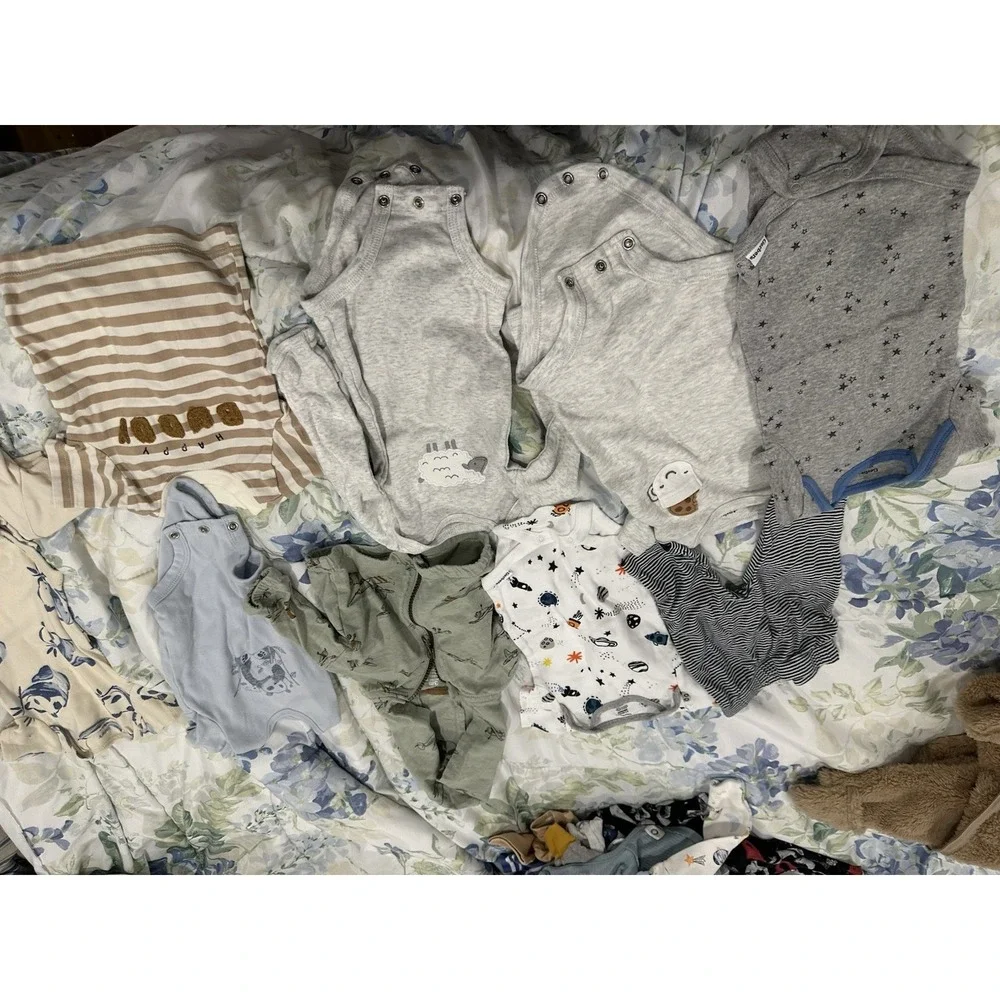 Lot Of 70 Baby Boy Clothes Sizes 0-3 Months
